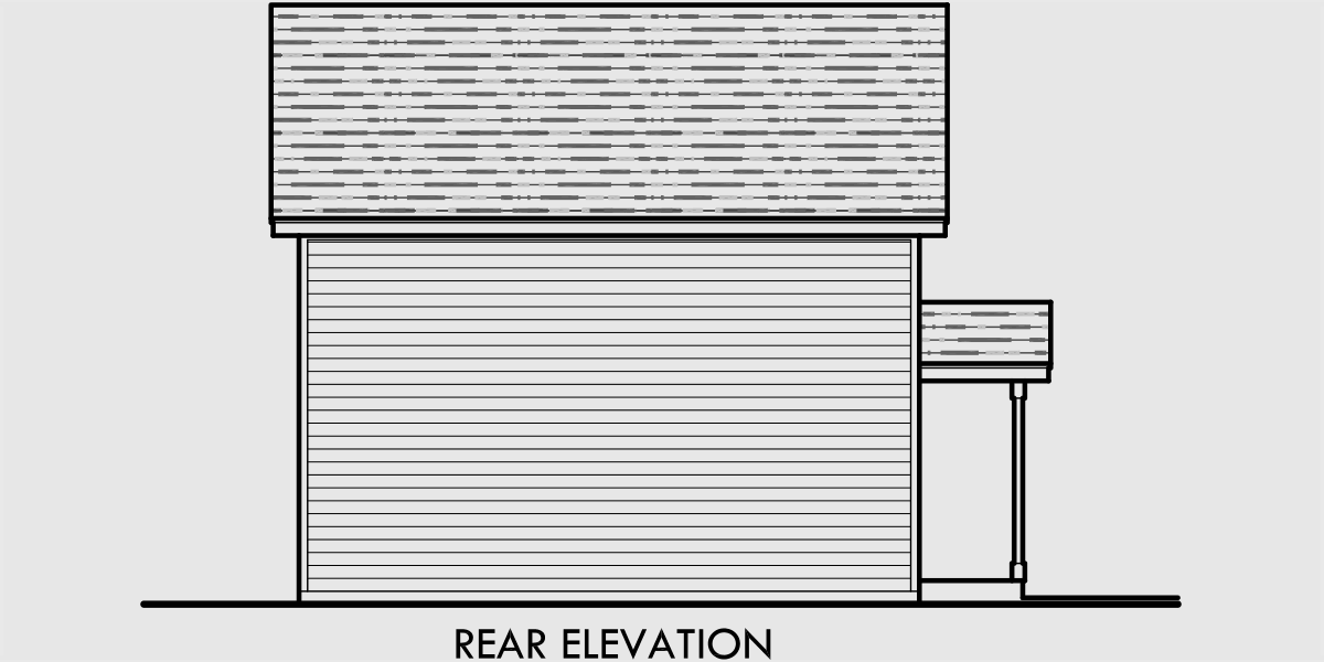 House front drawing elevation view for CGA-99 Studio Garage Plans, apartment over garage, 2 car garage plans, CGA-99
