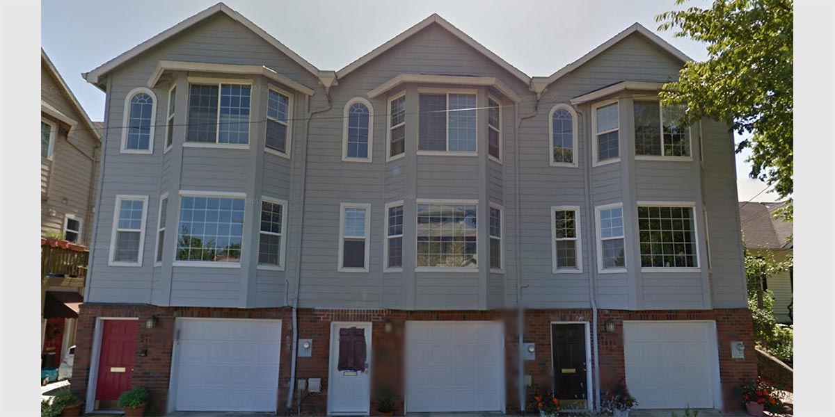 T-415 Triplex house plans, townhouse plans, 2 bedroom triplex plans, triplex with garage, T-415