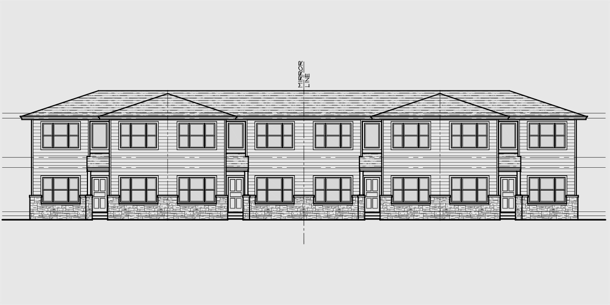 House front drawing elevation view for F-636 5 bedroom 5 and one half bathroom student living F-636